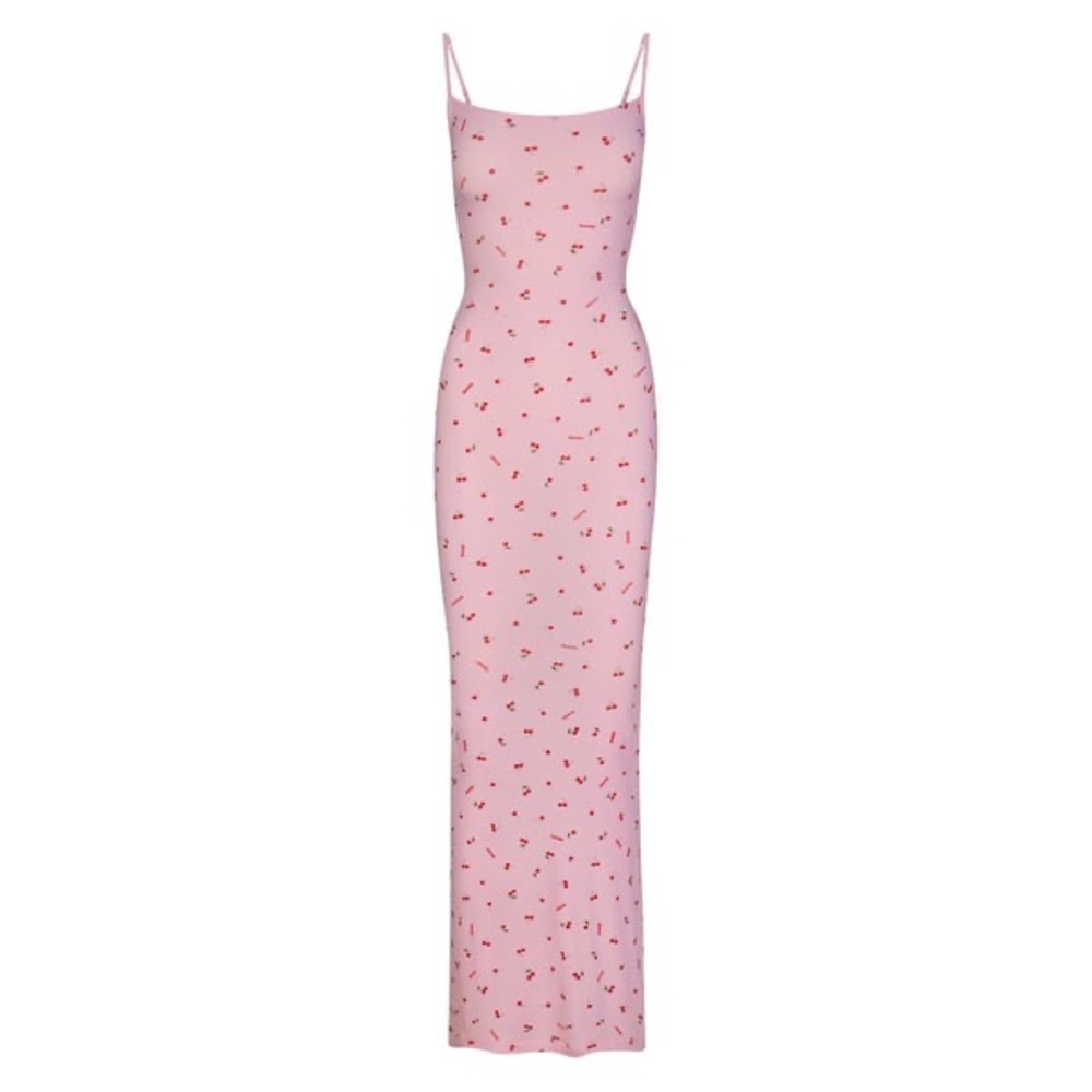 Skims Soft Lounge Dress in Cherry Blossom Print